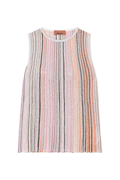 Missoni بلوزة تريكو لامعة - وردي
