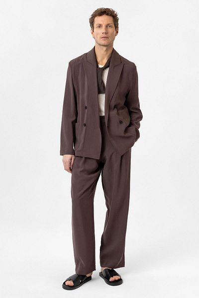 Antioch Brown Relax Fit Diagonal Slim Men's Blazer Jacket