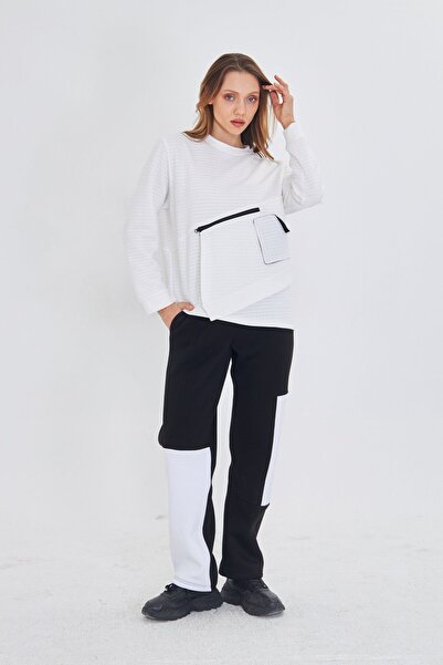 LAMANTE BEYAZ TASARIM SWEATSHIRT