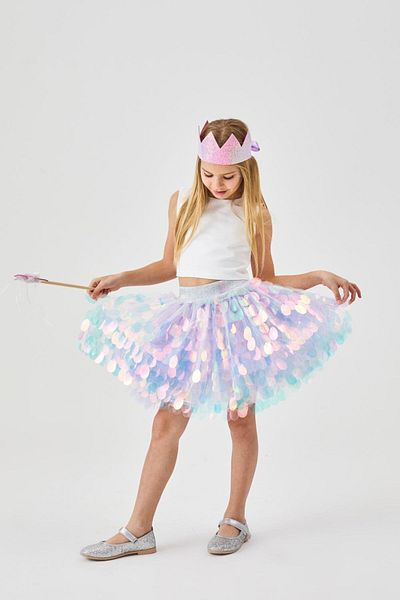 Le Mabelle Lilac Big Sequin Girl's Skirt - Stacy