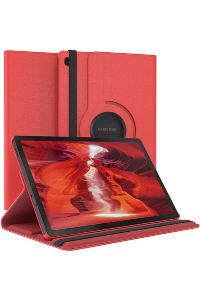 AWH جراب دوار لجهاز Samsung Galaxy Tab A 10.1 2019 [T510/T515]، حامل 360 درجة، وضع السكون/التنشيط التلقائي (أحمر)
