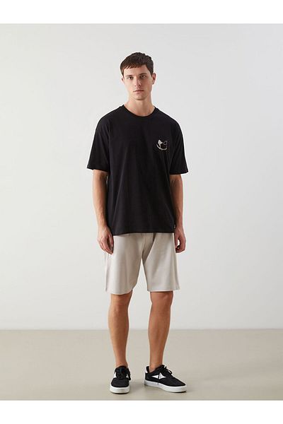 LC Waikiki Ανδρικό μπλουζάκι LCW Crew Neck με εμπριμέ χτενισμένο βαμβάκι