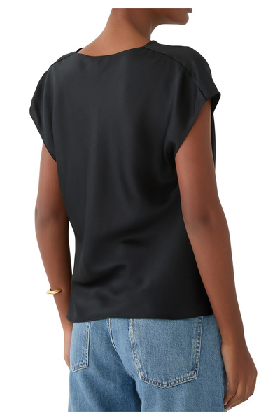 Vince Sırt Dekolteli İpek Bluz