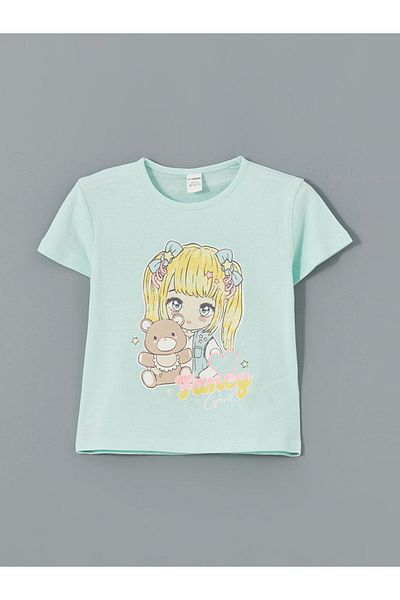 LC Waikiki New Season Anime Printed Bow Girl's T-Shirt Pack of 2 - S5Ds04Z1