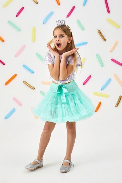 Le Mabelle Lilac Sequin Girl's Crop