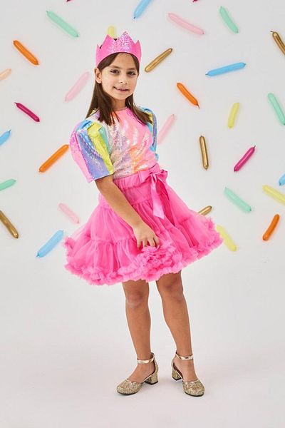 Le Mabelle Multicolored Sequined Girl's Crop
