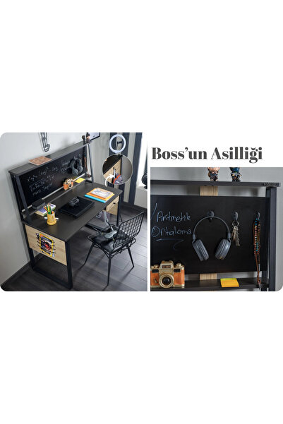 Lajivert B0SS Genç Odası (3 Kapaklı Dolap + 100*200 Karyola + Çalışma Masası)