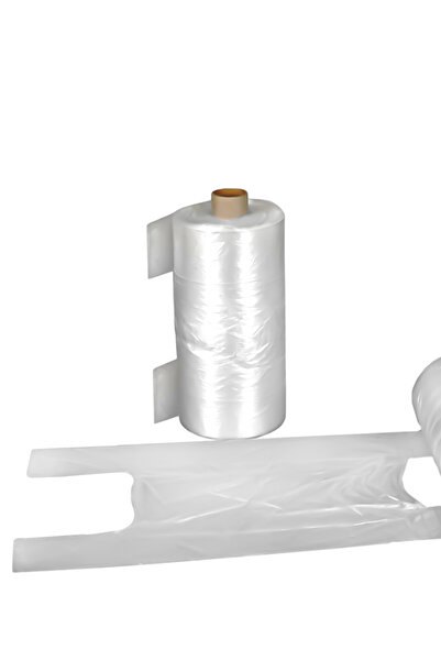 MOYPAK 200 Adet Büyük Boy Rulomat Market Poşeti Şeffaf Rulo Manav Poşeti Ekmek Poşeti