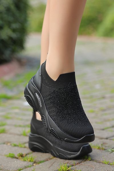 kajal ayakkabı Dnr 205 Stone Patterned Knitwear Casual Shoes