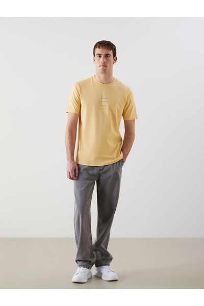 LC Waikiki Ανδρικό μπλουζάκι LCW Crew Neck με εμπριμέ χτενισμένο βαμβάκι