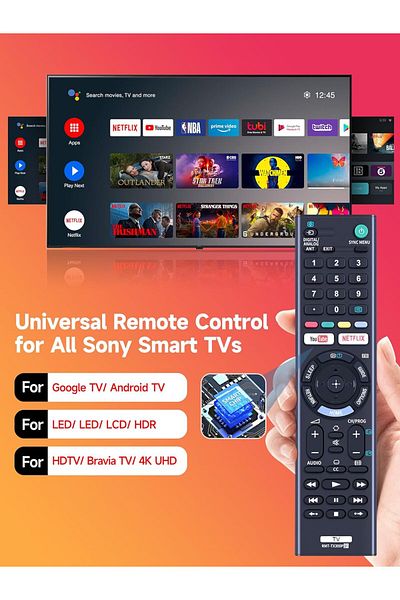 AWH Universal Remote for Sony LCD, LED, Smart Bravia TVs with YouTube & Netflix Buttons