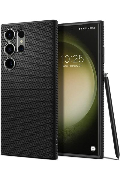 Spigen Liquid Air Case for Samsung Galaxy S23 Ultra Case (2023) [Military-Grade Protection] - Matte Black