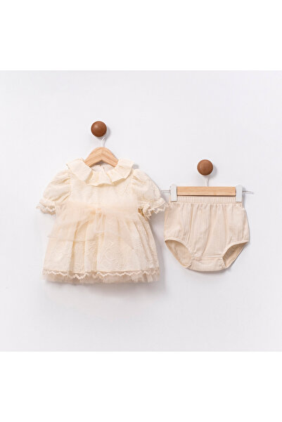 Ma Moi Baby For A Little Smile Leona Bej Külotlu Kız Bebek Elbise