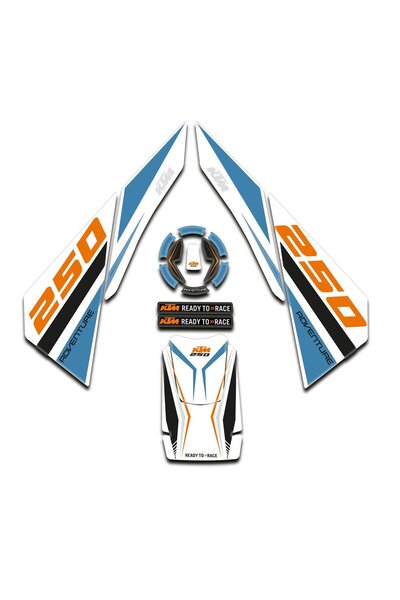 Redline Grafik Ktm Adventure 250 2020-2024 Beyaz Turuncu Tank Pad Set Redline...