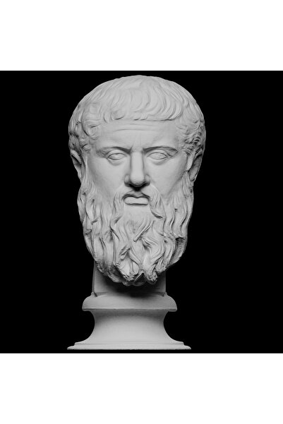 CharmFancy Antik Plato Büst Heykel Biblo 15cm