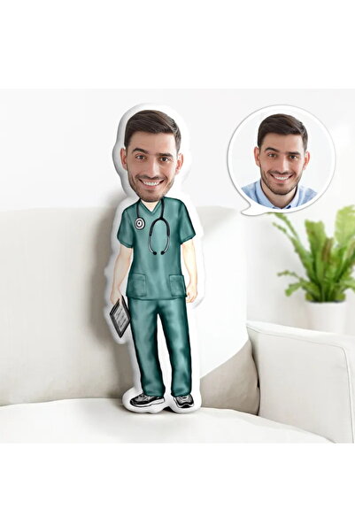 Hediyefoni Kişiye Özel Sağlıkçı Şekilli Yastık