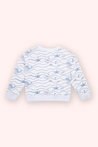 Panço Erkek Bebek Baskı Detaylı Beyaz Sweatshirt