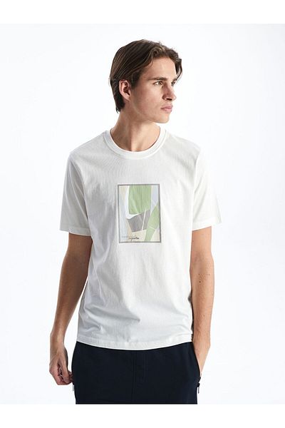 LC Waikiki Ανδρικό μπλουζάκι LCW Crew Neck με εμπριμέ χτενισμένο βαμβάκι
