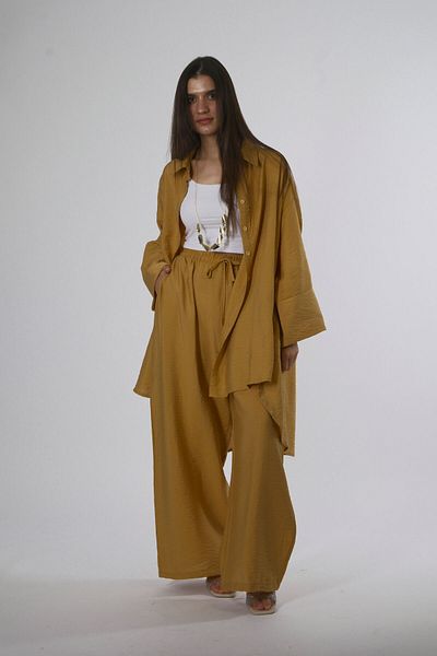 ABBRA Women's Long Back Oversize Shirt Pants Set