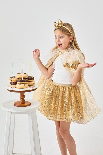 Le Mabelle Gold Sequined Girl's Skirt - Gracie