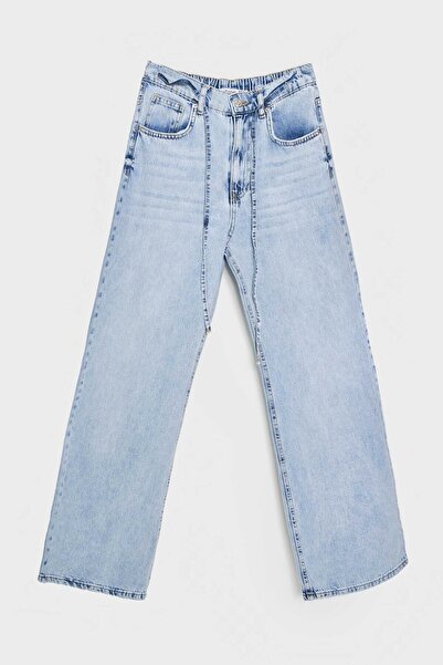 its basic Жіночі джинси кольору 4S5-3 Straight Fit з шнурівкою спереду, 100% бавовна, денім