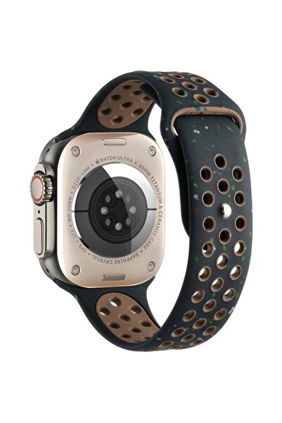 PSGT Apple Watch Seri:1/2/3/4/5/6/se/7/8/9 (42-44-45-49MM) Ve Seri10(46MM) Uyumlu Silikon Kordon Dilekli