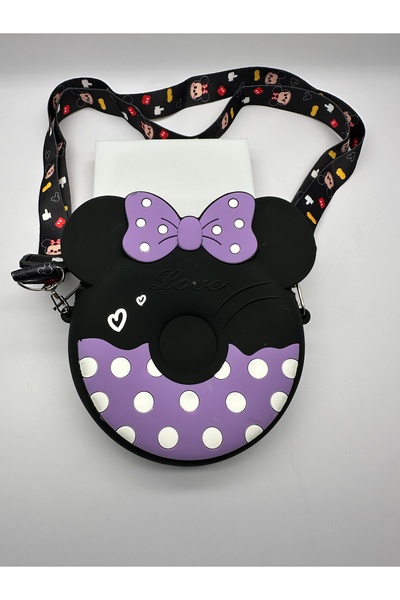 AKÇAY Mickey Model , Yuvarlak , Fermuarlı , Renkli Askılı Çocuk Çantası