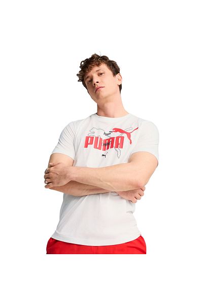 Puma T-shirt Puma Ess Logo Lab Summer Tee, Λευκό, Ανδρικό