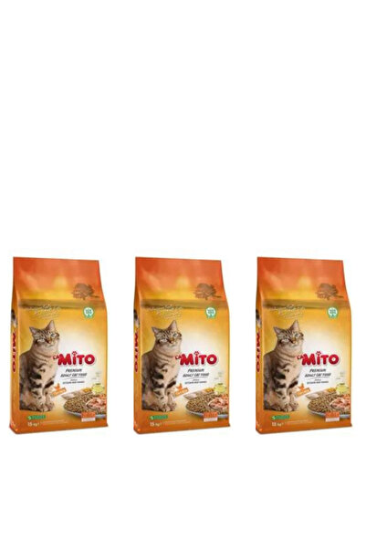 Mito Yetişkin Tavuklu Kedi Maması 1 Kg X 3 Paket