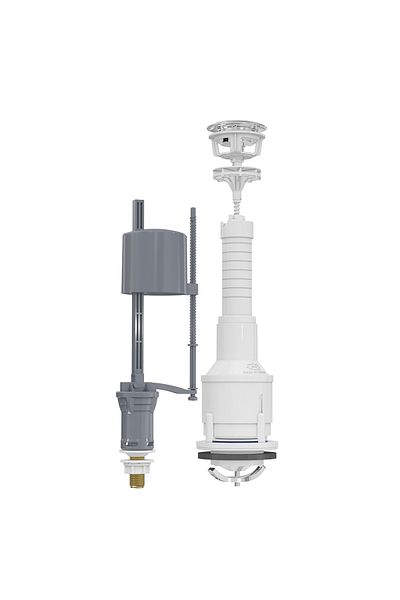 MEGA Mecanism / valva golire rezervor WC, alimentare pe jos cu racord alama 3/8, cu buton, set complet
