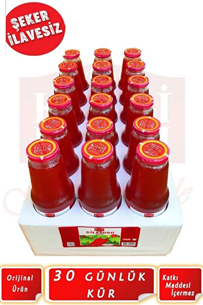 Kayseri Pazarı Şekerli Gilaburu Suyu 30 Gün Kullanım 1000 Ml X 18 Adet Cam Şişe Şeker ilaveli