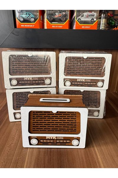 mykhediyevesanatatölyesi Nostalgic Radio Look Piggy Bank Myk Gift and Art Workshop Special Design (Pack of 5)