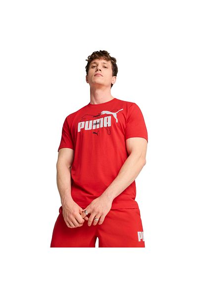 Puma T-shirt Puma Ess Logo Lab Summer Tee, Κόκκινο, Ανδρικό