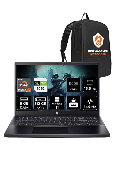 ACER Nitro V15 R5 7535HS 8GB 512GB SSD RTX2050/4GB 15.6'' 144Hz FHD W11P Gami...