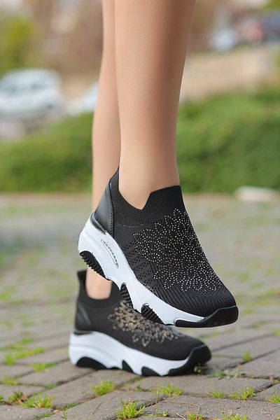 kajal ayakkabı Dnr 205 Stone Patterned Knitwear Casual Shoes