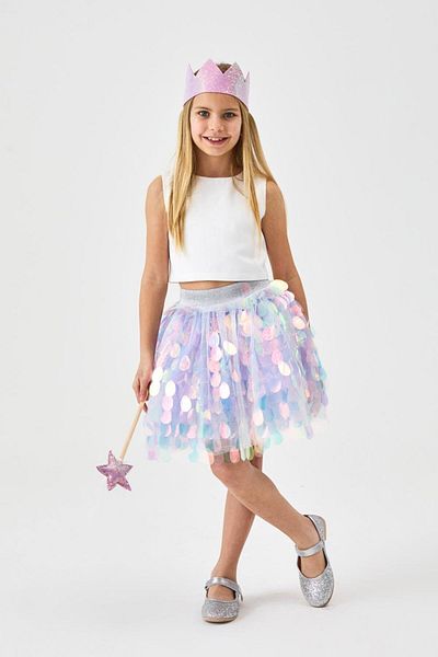 Le Mabelle Lilac Big Sequin Girl's Skirt - Stacy