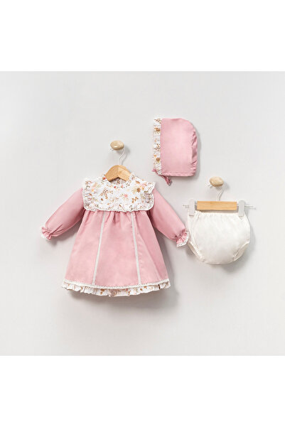 Ma Moi Baby For A Little Smile Cherry Pembe Boneli Külotlu Kız Bebek Elbise