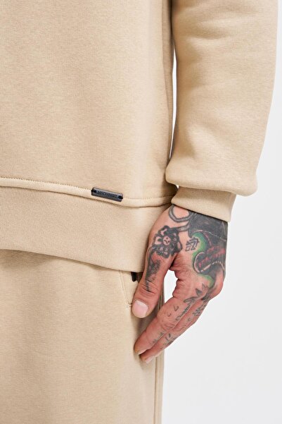 Machinist Φούτερ Basic Crew Neck σε μπεζ χρώμα