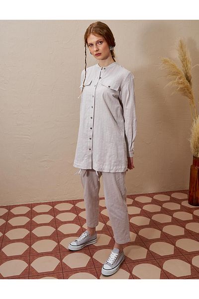 KYR Gray Cover Pocket Cotton Double Suit