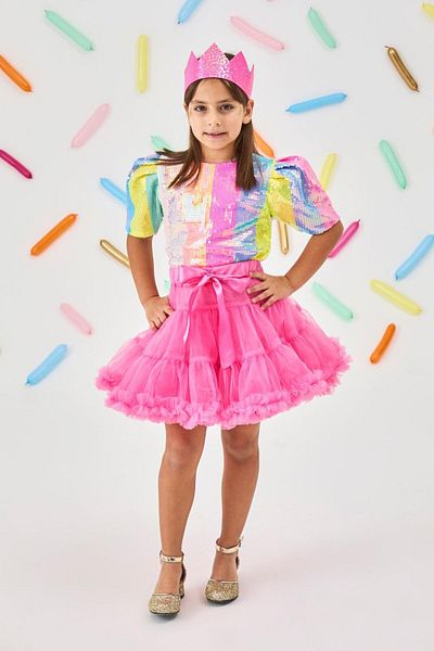 Le Mabelle Multicolored Sequined Girl's Crop