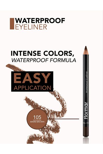 Flormar Waterproof Matte Eye Liner (BROWN) - Waterproof Eyeliner - 105 Warm Brown