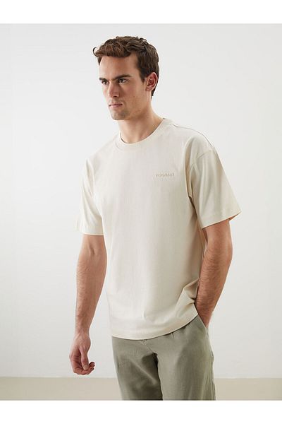LC Waikiki Ανδρικό μπλουζάκι LCW Crew Neck με εμπριμέ χτενισμένο βαμβάκι