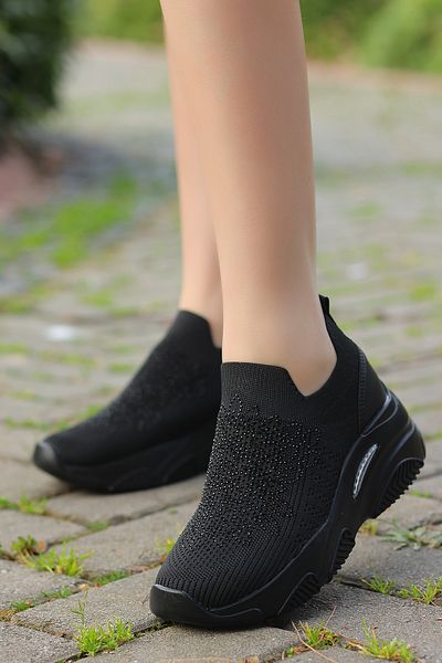 kajal ayakkabı Dnr 205 Stone Patterned Knitwear Casual Shoes