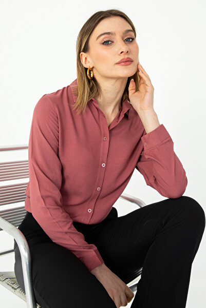 Nuevo Viskon Uzun Kollu Gömlek Gül Kurusu 1500070