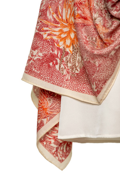 CASHMERE AND SİLK MAWLANA (140X140) Cashmere Square Double Printed Shawl