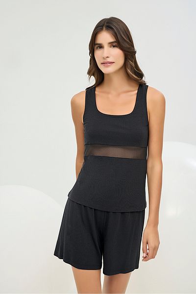 Sevim 16595 Women's Wide Strap Shorts Set