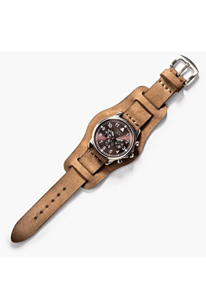 Derycraft Bund Tek Katlı Deri Kayış - Bej