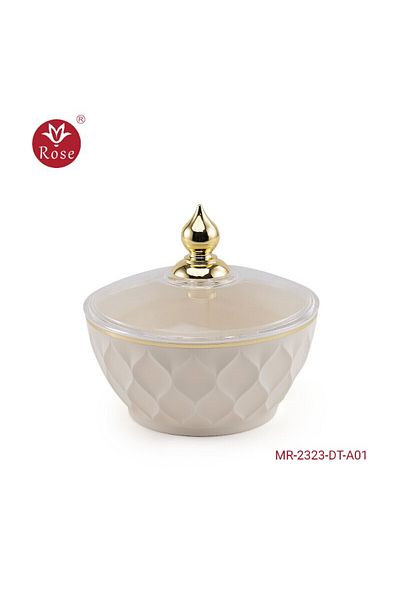 Rose Mr-2323-Date bowl with rose lid (6.5*12) cm