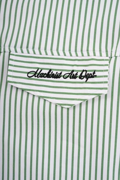 Machinist Ανδρικό πουκάμισο με πράσινο ριγέ στρίφωμα