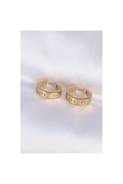 Skygo 316L Steel Gold Color Model Hoop Earrings - Tj-Bkp9004